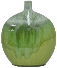 9.5 Inch Green Ceramic Vase