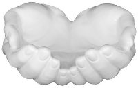 White Ceramic Helping Hands Figurine