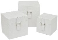 4 Inch White Decorative Box With Buckle