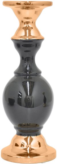 12 Inch Black and Gold Candle Holder