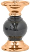 6 Inch Black and Gold Candle Holder