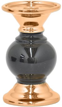 6 Inch Black and Gold Candle Holder