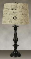 LPS-018/SCRIPTSHDLMP Espresso Wood Table Lamp