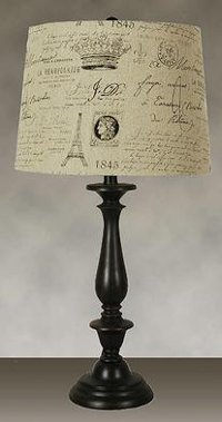 LPS-018/SCRIPTSHDLMP Espresso Wood Table Lamp