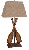 LPS-064/OARSETLAMP Distressed Oar Table Lamp