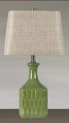 LPSW-118WOVENTANSHD Moss Green Table Lamp