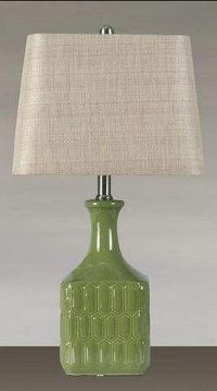 LPSW-118WOVENTANSHD Moss Green Table Lamp
