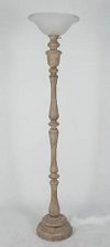 LPSW-126GLASSSHADE Distressed Wood Floor Lamp