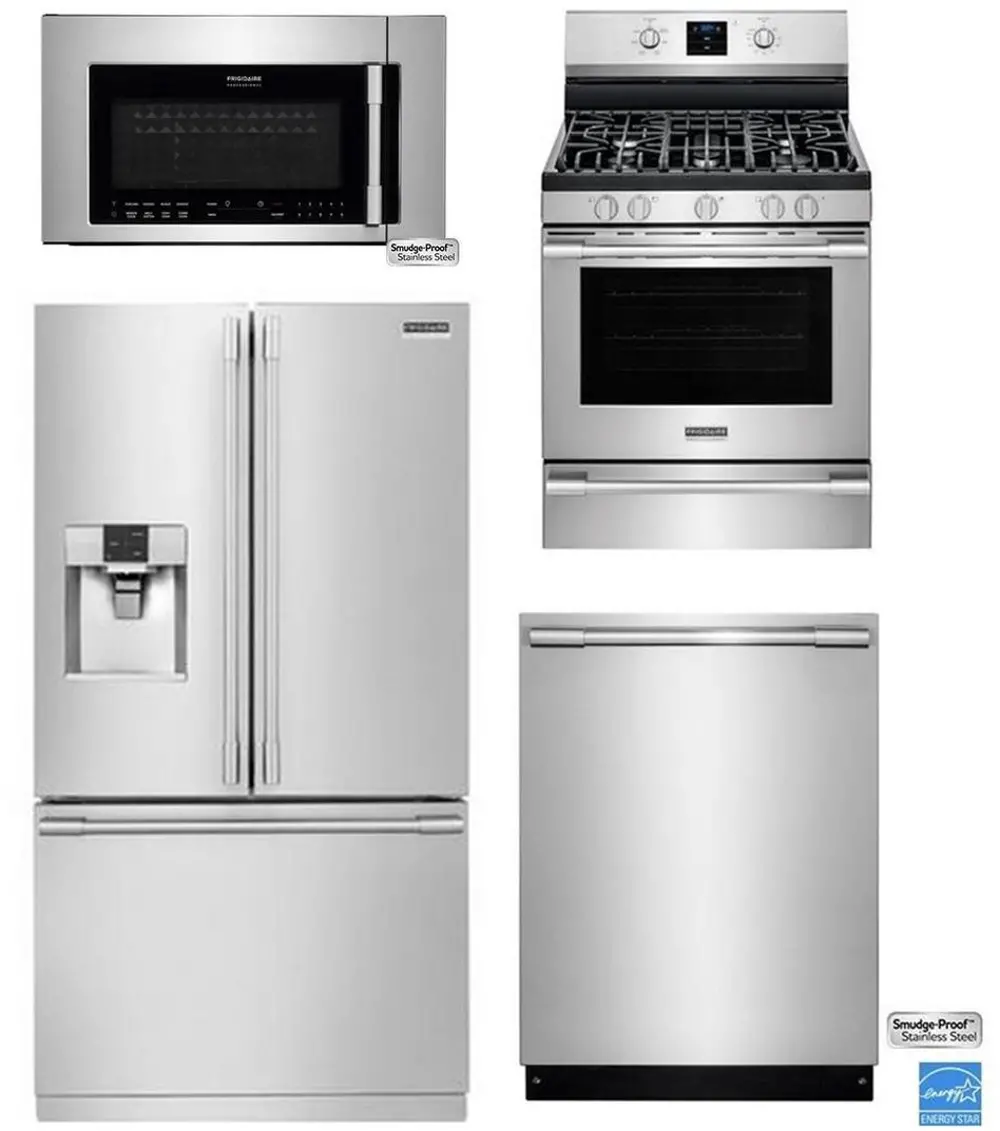 FRG-PRO-3DR-GAS-KIT Frigidaire Professional Kitchen Appliance Package with Gas Range - Stainless Steel-1