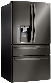 LMXC23746D LG Counter Depth 4 Door French Door Refrigerator - 22.7 cu. ft., 36 Inch Black Stainless Steel-2