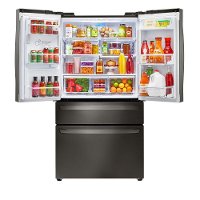 LMXC23746D LG Counter Depth 4 Door French Door Refrigerator - 22.7 cu. ft., 36 Inch Black Stainless Steel-3