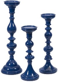 13 Inch Blue Candle Holder