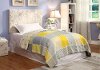 IDF-7008WT-HB-T Cream/Script Upholstered Twin Headboard - Branson