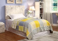 IDF-7008WT-HB-T Cream/Script Upholstered Twin Headboard - Branson