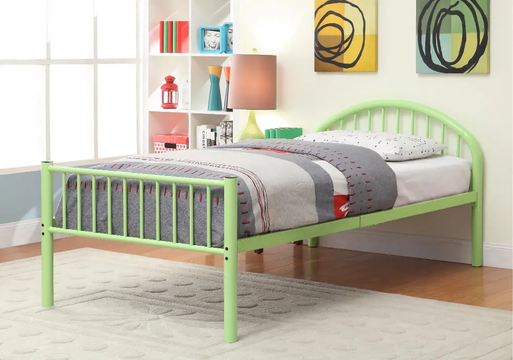 IDF-7713AG-T Chandler Green Twin Metal Bed-1