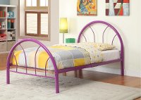 IDF-7712PR-T Purple Metal Twin Bed - Clarkson
