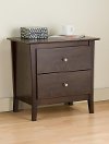 YNJ-02WNT Walnut 2-Drawer Nightstand - Heather