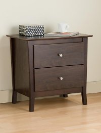 YNJ-02WNT Walnut 2-Drawer Nightstand - Heather