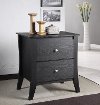 YNJ-02BLK Black 2-Drawer Nightstand - Heather