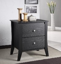 YNJ-02BLK Black 2-Drawer Nightstand - Heather