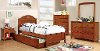 IDF-7942A-T Oak Classic Twin Platform Bed - Lexington