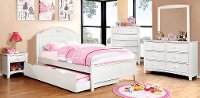 IDF-7942WH-F White Full Platform Bed - Lexington