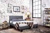 IDF-7008GY-Q Gray Leatherette Queen Platform Bed - Manhattan-1
