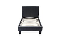 IDF-7008GY-T Gray Leatherette Twin Platform Bed - Manhattan