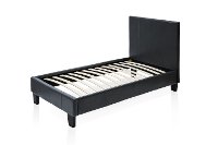 IDF-7008GY-T Gray Leatherette Twin Platform Bed - Manhattan-2