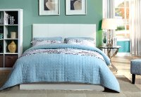 IDF-7008WH-F White Leatherette Full Platform Bed - Manhattan-4
