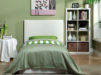 IDF-7008WH-T White Leatherette Twin Platform Bed - Manhattan