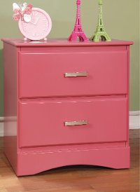 IDF-7941PK-N Pink Youth 2-Drawer Nightstand - Swanson