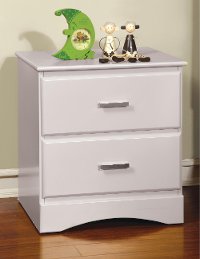 IDF-7941WH-N White Youth 2-Drawer Nightstand - Swanson