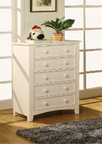 IDF-7905WH-C White 5-Drawer Chest of Drawers