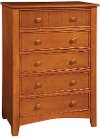 IDF-7905OAK-C Oak 5-Drawer Chest of Drawers