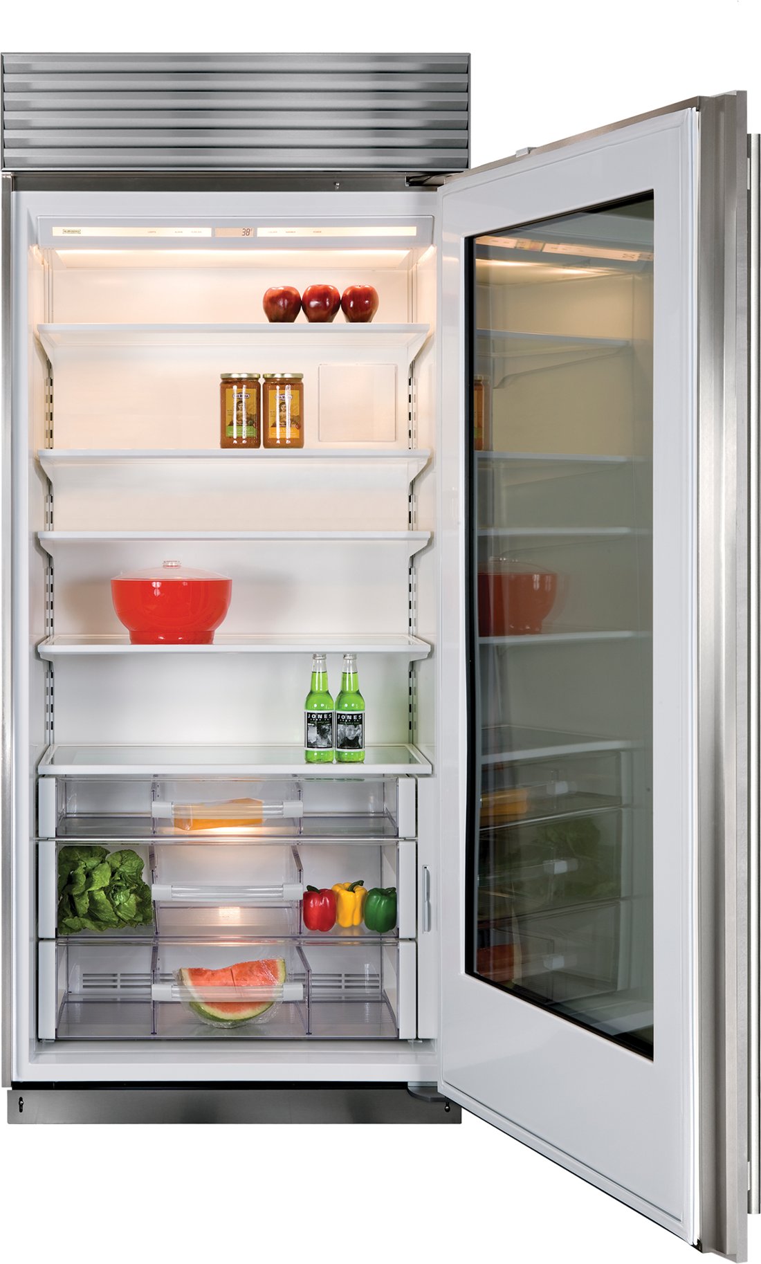 BI-36RG/S/TH-RH Sub-Zero 36 Inch Freezerless Refrigerator with Glass Door - 23.3 cu. ft., Right Hinge-2