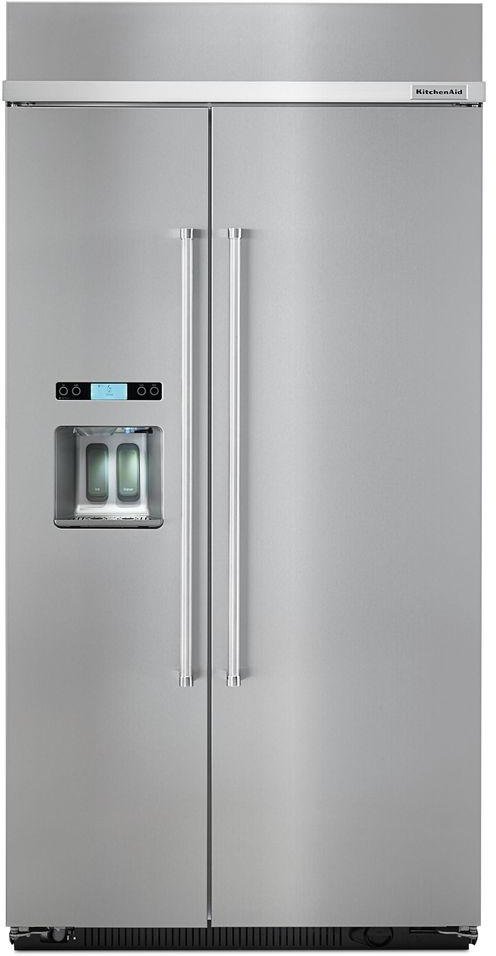 KBSD602ESS KitchenAid Built In Side by Side Refrigerator - 25 cu. ft., 42 Inch Stainless Steel-1