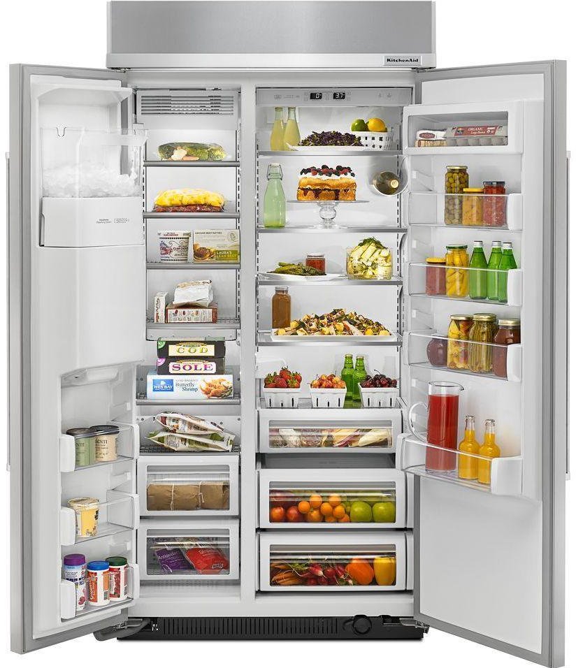 KBSD602ESS KitchenAid Built In Side by Side Refrigerator - 25 cu. ft., 42 Inch Stainless Steel-3