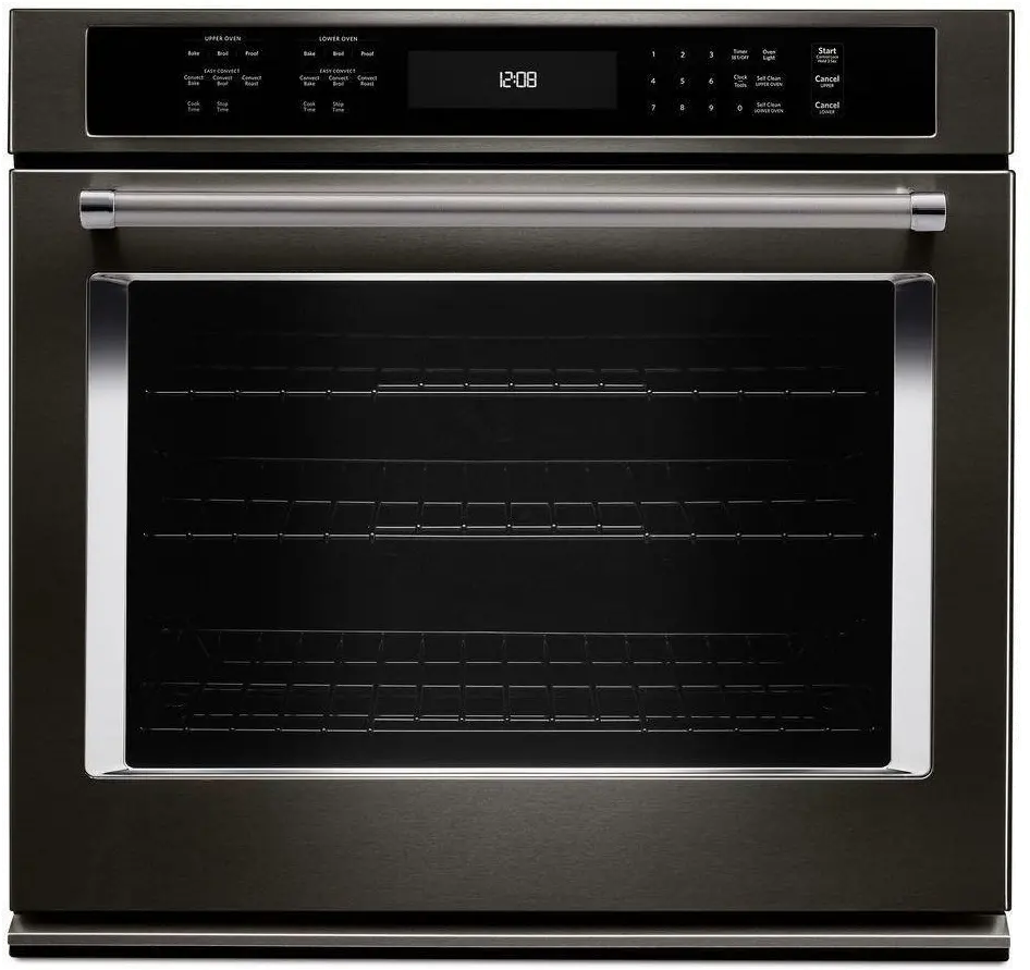 KOSE500EBS KitchenAid 30 Inch Single Wall Oven with Convection - 5.0 cu.ft. Black Stainless Steel-1