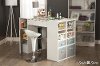 7550729 White Counter Height Craft Table with Storage - Crea -5