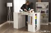 7550729 White Counter Height Craft Table with Storage - Crea -7