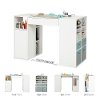 7550729 White Counter Height Craft Table with Storage - Crea -8