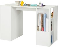 7550729 White Counter Height Craft Table with Storage - Crea-2