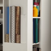 7550729 White Counter Height Craft Table with Storage - Crea-4
