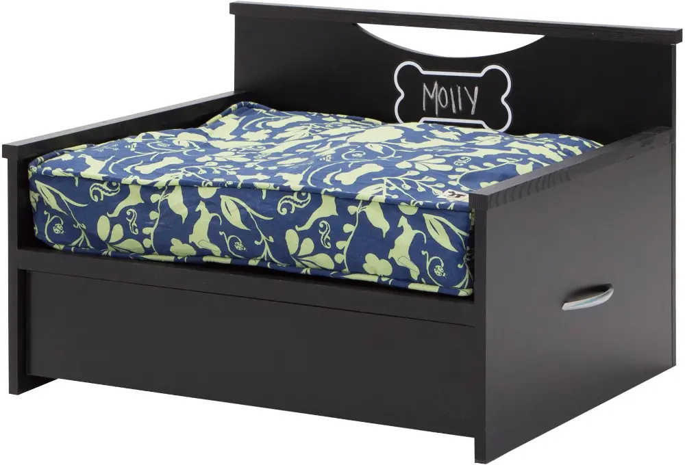 3107185 Black Dog Bed with Storage - Step One-1