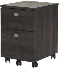 9026691 Gray Oak 2 Drawer Mobile File Cabinet - Interface