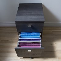 9026691 Gray Oak 2 Drawer Mobile File Cabinet - Interface -2