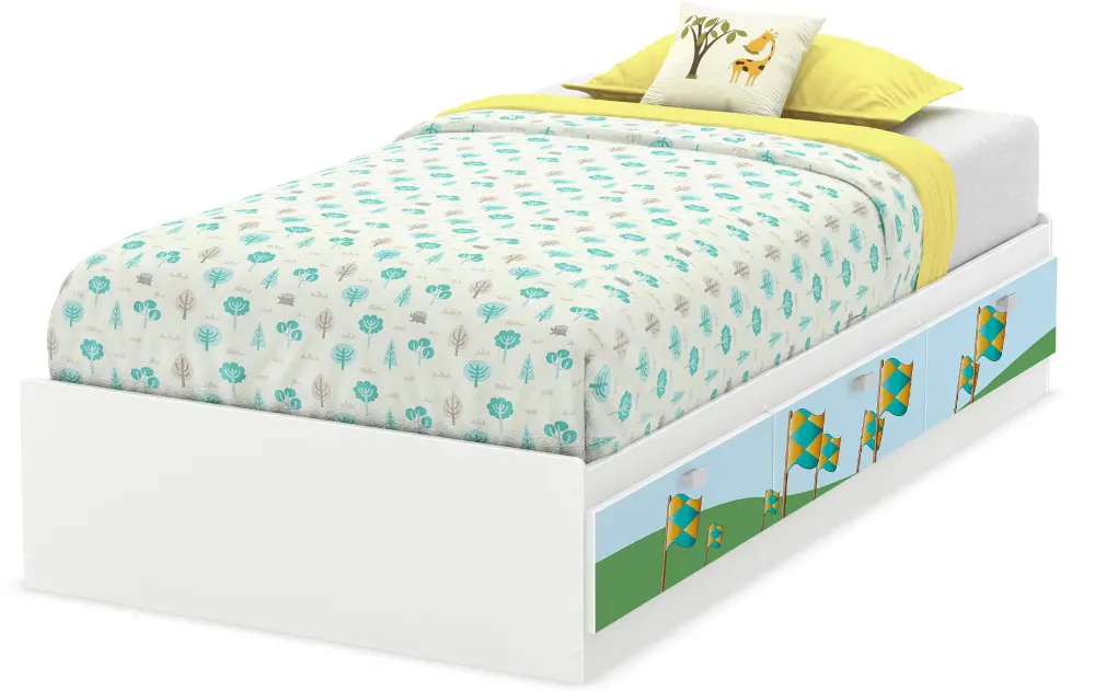 8050022K Andy White Twin Mates Bed with Drawers-1