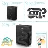 8050027K Black 5-Drawer Chest with Race Track Decals - Luka -5