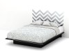 8050094K Black Queen Platform Bed with Gray Decal Headboard